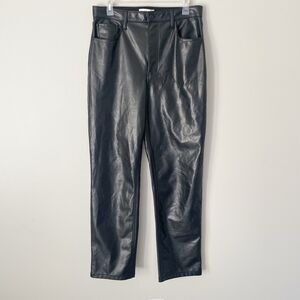 Abercrombie Size 31 Pleather Black 90's Straight Ultra High Rise Pants